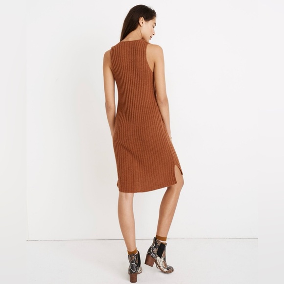 Madewell Button Front Tank Sweater Midi Dress Brown Size XS - Picture 3 of 11